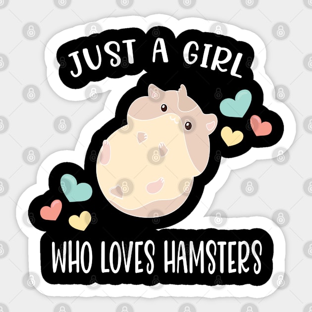 Cute Hamster Love Gift for Girls Who Love Hamsters Sticker by JPDesigns